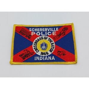 Schererville Indiana Police Patch Crossroads of the Nation 1866 Flag